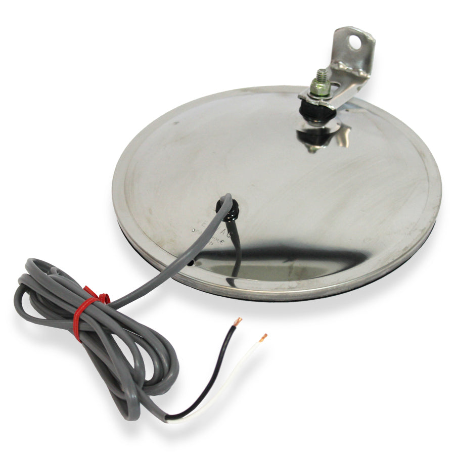8-1/2" Offset Mount Convex Mirror, Stainless Steel Heated