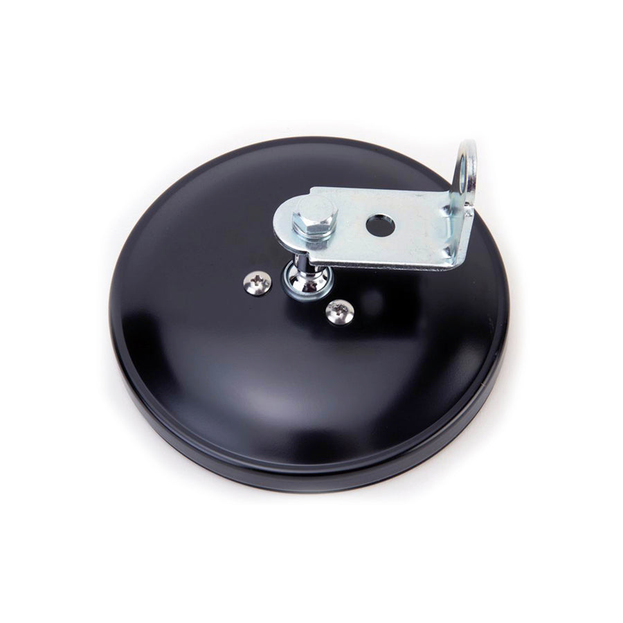 5" Center Mount Flat Glass Mirror, Black