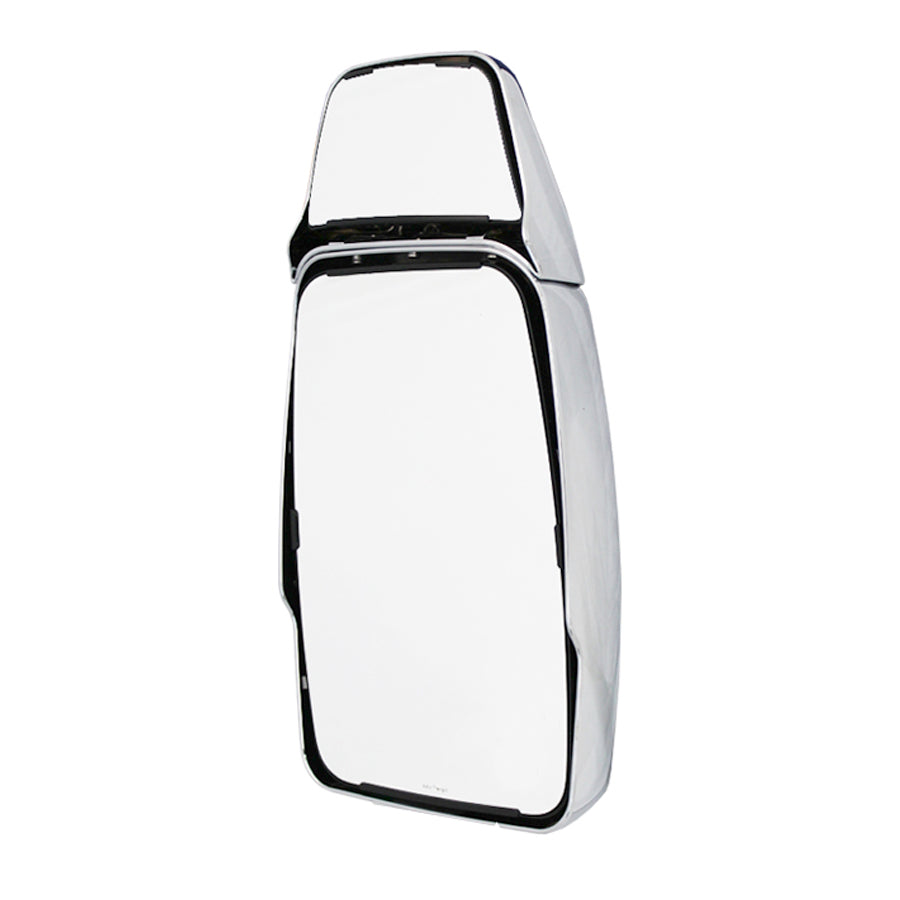 Mirror Head: Chrome, Adjustable Flat Glass w/ Top Hat, Passenger