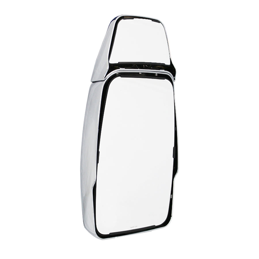 Mirror Head: Chrome, Adjustable Flat Glass w/ Top Hat, Driver Side