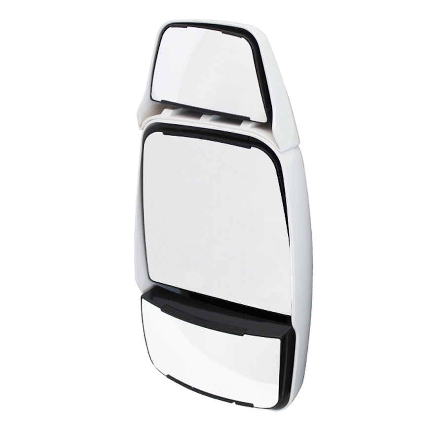 Mirror Head: White Deluxe w/ Top Hat, Passenger Side