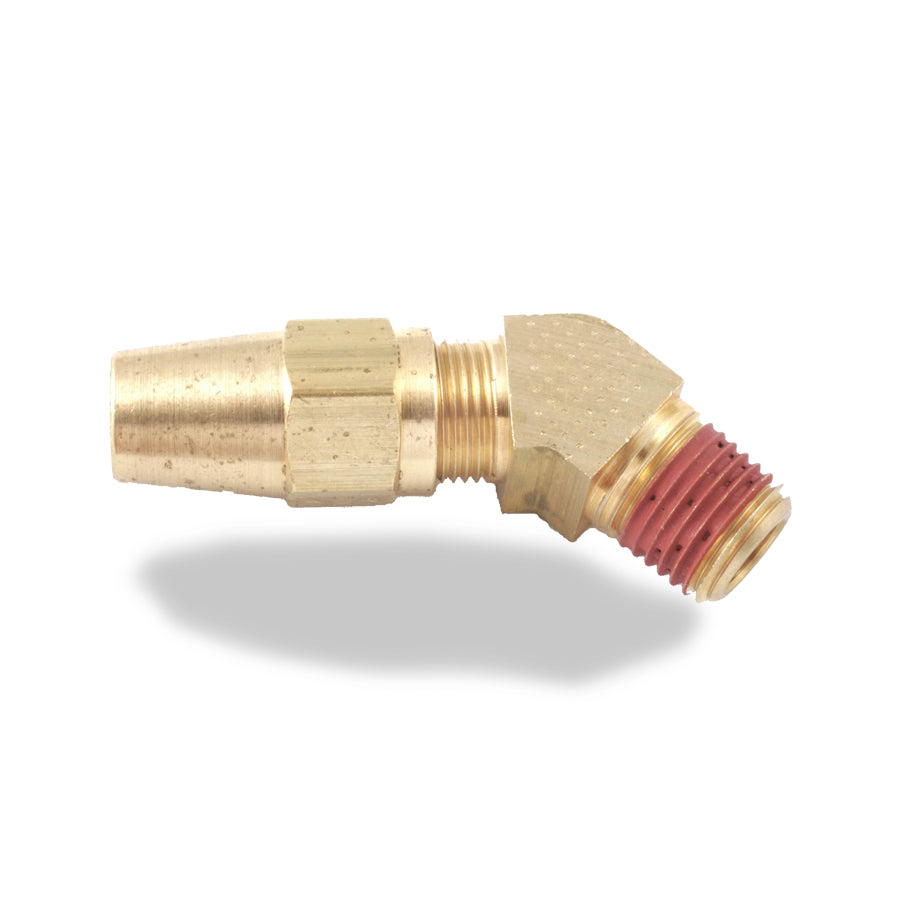 Air Brake Compression Fitting, 45° Male Elbow