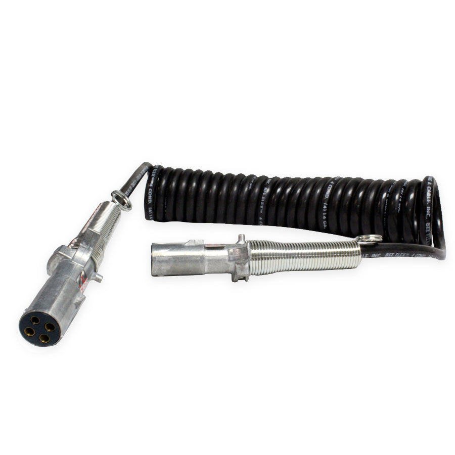 4-Conductor Coiled Cable Assembly with Plugs