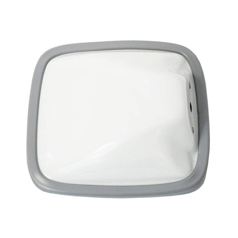 6.5" x 6" Flat Glass, White Steel