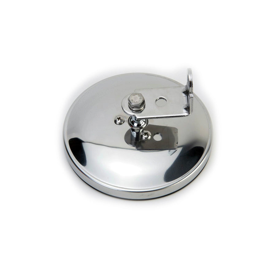 5" Center Mount Flat Glass Mirror,  Stainless Steel