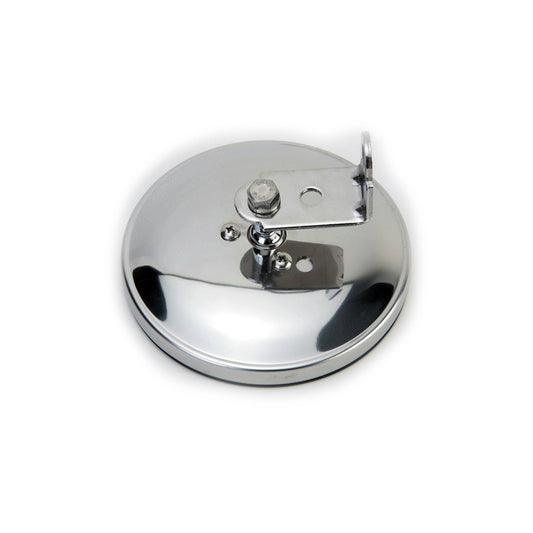 5" Center Mount Flat Glass Mirror,  Stainless Steel