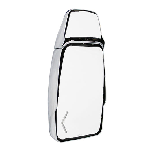 Mirror Head: Chrome, Adjustable Full Flat Glass w/ Signal, Driver Side