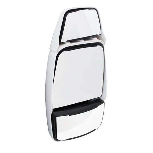 Mirror Head: White Deluxe w/ Top Hat, Driver Side
