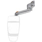 Model 2030 for Deluxe w/Top Hat-Inverted, Chrome, Driver Side, Arm and Base Only