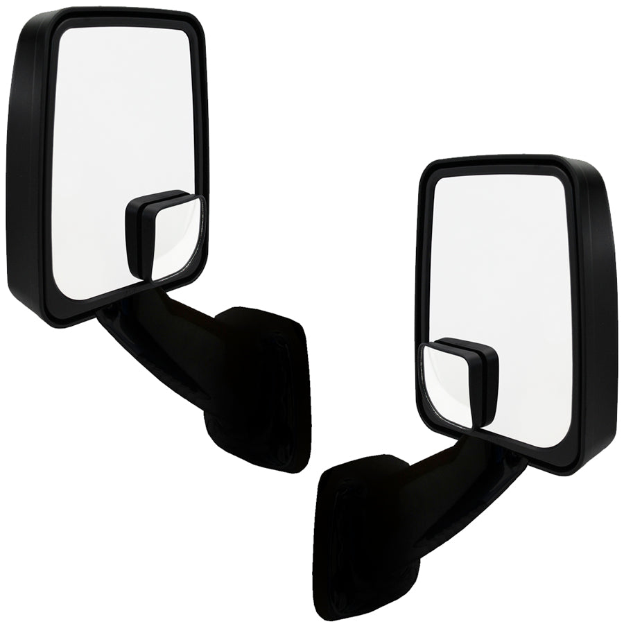 All Star Mirror - Full Flat Glass, No Convex, Black, Pair
