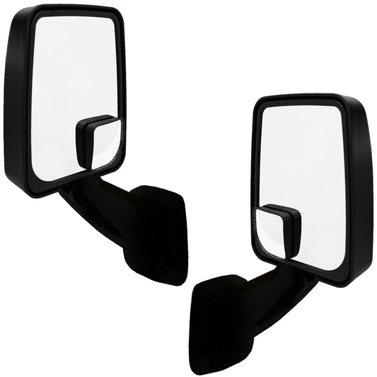 All Star Mirror - Full Flat Glass, No Convex, Black, Pair